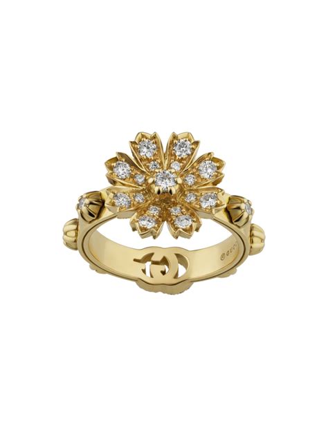 gucci flower ring gold